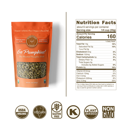 Go Pumpkins! Dry Roasted Pumpkin Seeds